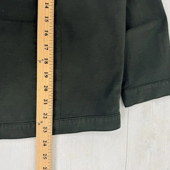 Eileen Fisher‎ Organic Cotton Hemp Jacket XL Green Utility Pockets Boxy Casual